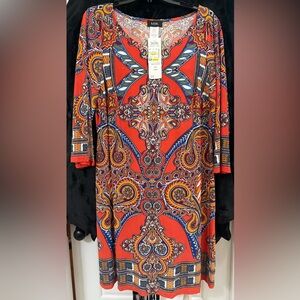 MSK Red and Blue Paisley Dress